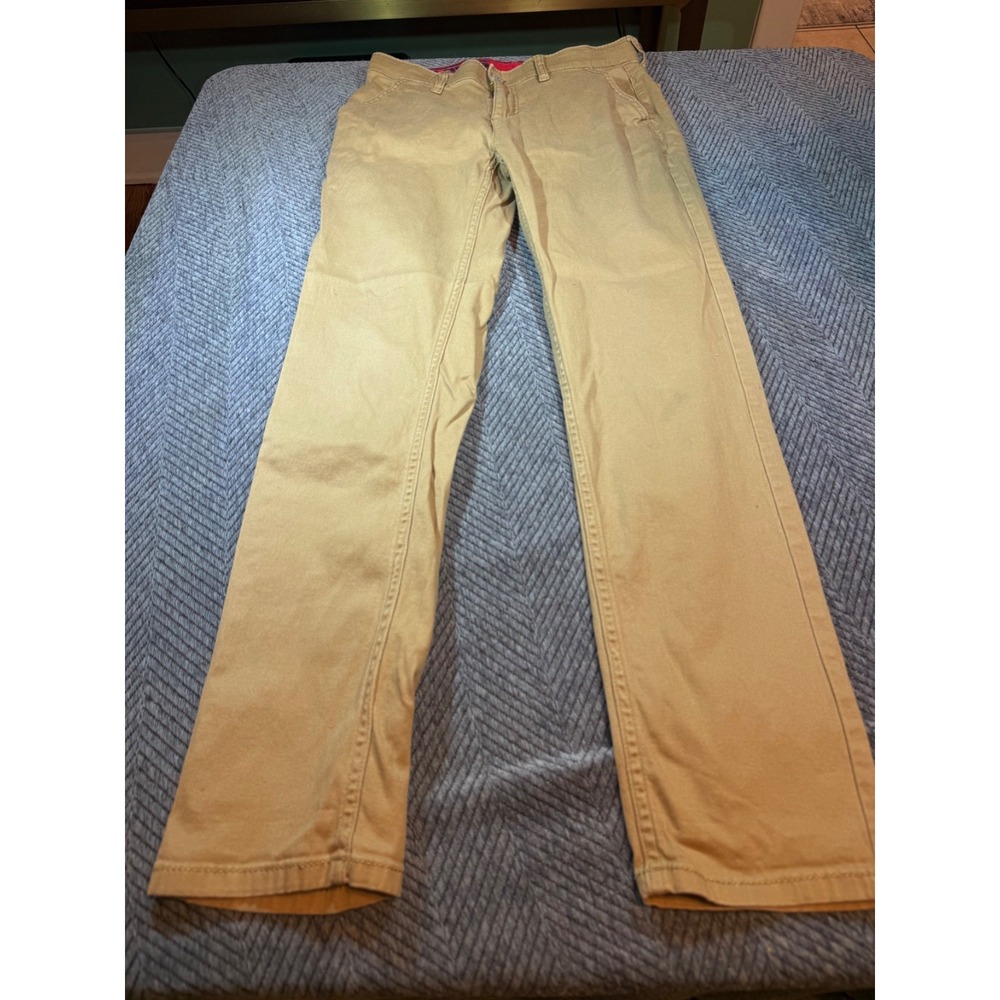 Levis 502 Beige Tan Pants Mens 28x30 Size 16 Reg Flex Cord Skate Jeans
